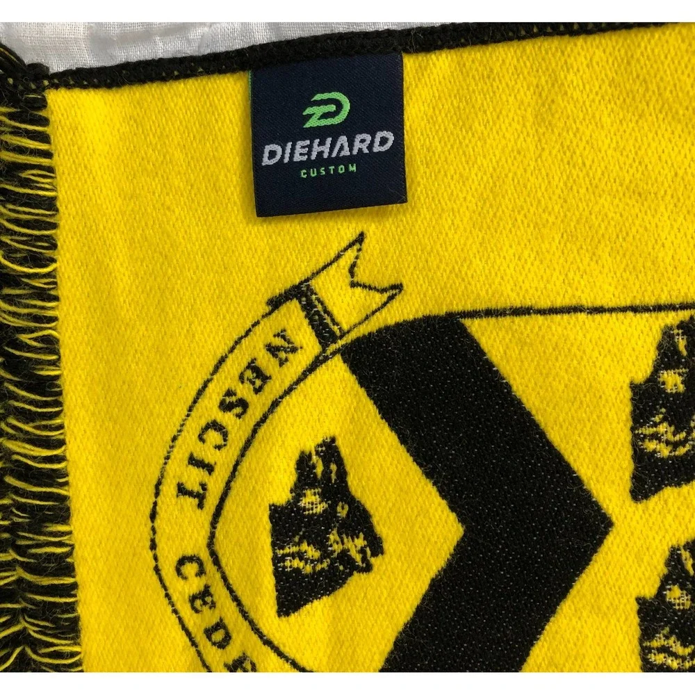 Diehard Scarf Oglethorpe University Unisex Black Yellow White Reversible‎ Fringe